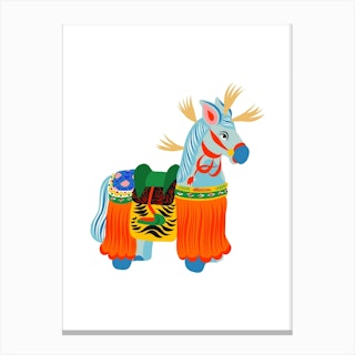 Yawata Uma Wooden Horse Toy Canvas Print