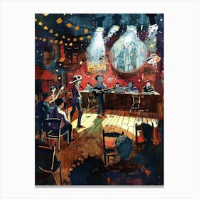 Storybook Illustration Comedy Club Austin Texas 3 Canvas Print