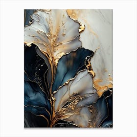 Gold Leaf Marble Abstract Painting Canvas Print