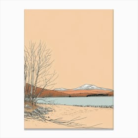 Mount Monadnock Usa Color Line Drawing (6) Canvas Print