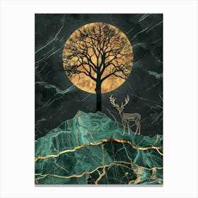 Moonlight Deer Canvas Print