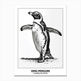 Penguin Standing On Tiptoes Poster 5 Canvas Print