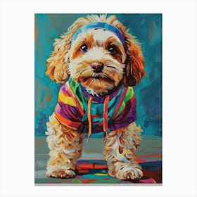 Cockapoo At The Gym Canvas Print