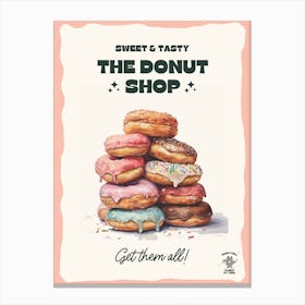 Stack Of Sprinkles Donuts The Donut Shop 8 Canvas Print