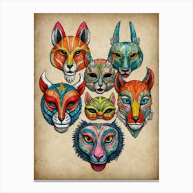 Masks Of The World Canvas Print