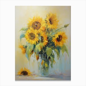 Sunflowers In A Vase 9 Canvas Print