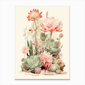 Cactus And Flora 3 Canvas Print