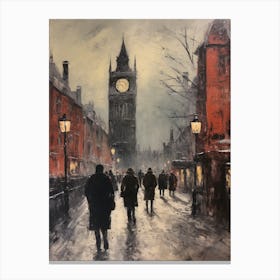Vintage Winter Painting London England 1 Canvas Print