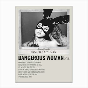 Ariana Grande Dangerous Woman 2016 Poster Canvas Print