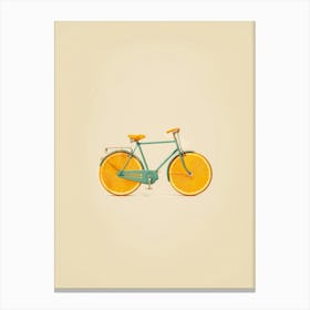 Orange Bicycle Vintage Print Canvas Print