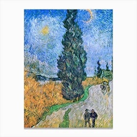 Road With Cypress And Star (1890), Vincent Van Gogh Canvas Print