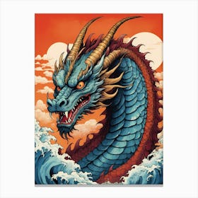 Japanese Dragon Pop Art Style (45) Canvas Print
