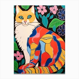 Maximalist Animal Painting Cat 1 Canvas Print