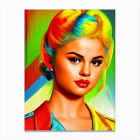Selena Gomez Colourful Pop Movies Art Movies Canvas Print