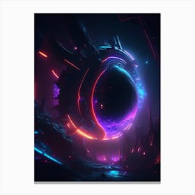 Dark Energy Neon Nights Space Canvas Print