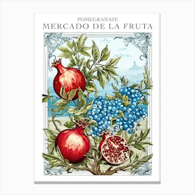 Mercado De La Fruta Pomegranate Illustration 1 Poster Canvas Print