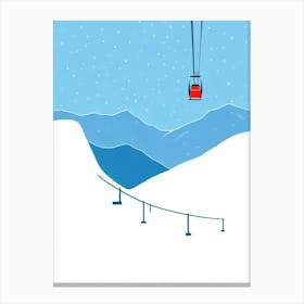 Hemsedal, Norway Minimal Skiing Poster Canvas Print