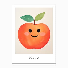 Friendly Kids Peach 3 Poster Canvas Print