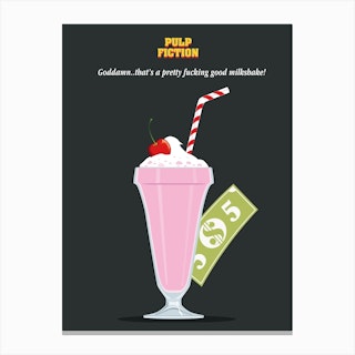 Pulp Fiction Mia Wallace Milkshake Canvas Print