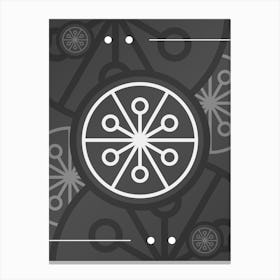 Abstract Geometric Glyph Array in White and Gray n.0023 Canvas Print