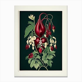 Bleeding Heart 2 Floral Botanical Vintage Poster Flower Canvas Print