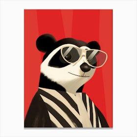 Little Badger 3 Wearing Sunglasses Canvas Print