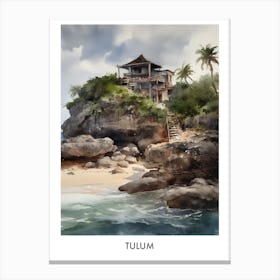 Tulum Watercolor 1travel Poster Canvas Print