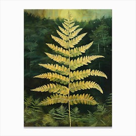 Harts Tongue Fern Painting 3 Canvas Print