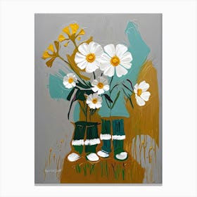 Daisies In Boots Canvas Print