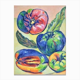 Papaya Vintage Sketch Fruit Canvas Print