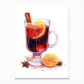 Mulled Wine, Gluhwein, Christmas art 1 Canvas Print