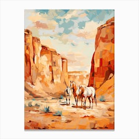 Horses Painting In Cappadocia, Turkey 1 Canvas Print