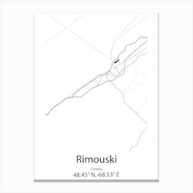 Rimouski,Canada Minimalist Map Canvas Print