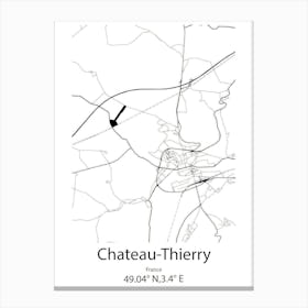 Chateau Thierry,France Minimalist Map Canvas Print