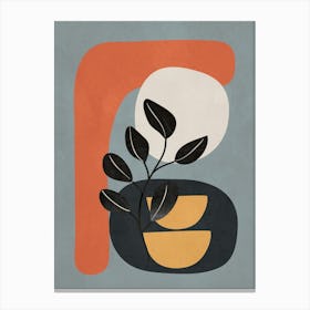 Modern Abstract Minimal Shapes Branches Art 3 Canvas Print