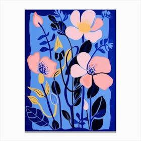 Blue Flower Illustration Freesia 4 Canvas Print