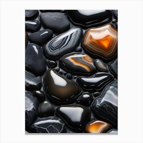 Black And Orange Stones Canvas Print