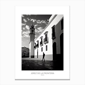 Poster Of Jerez De La Frontera, Spain, Black And White Analogue Photography 2 Canvas Print