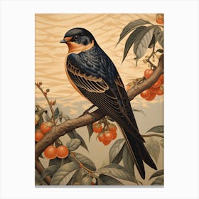 Dark And Moody Botanical Barn Swallow 2 Canvas Print