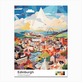 Edinburgh, United Kingdom, Geometric Illustration 4 Poster Canvas Print