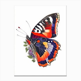 Red Admiral Butterfly Decoupage 1 Canvas Print