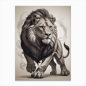 Lion Drawing Canvas Print