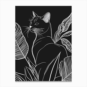 Khao Manee Cat Minimalist Illustration 3 Canvas Print