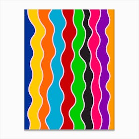 Retro Wavy Pattern Canvas Print