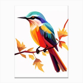 Colourful Geometric Bird Mockingbird 1 Canvas Print