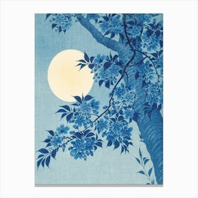 Moon And Blossoms Canvas Print