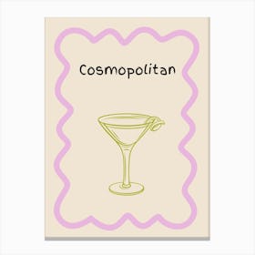 Cosmopolitan Doodle Poster Lilac & Green Canvas Print