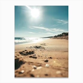 Footprints On The Beach 1 Canvas Print