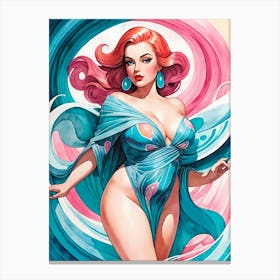 Portrait Of A Curvy Woman Wearing A Sexy Costume (30) Canvas Print