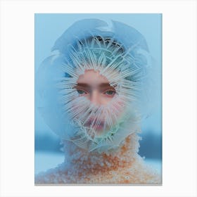 "Blue Sky Background: Ethereal Aesthetic Portrait" Canvas Print